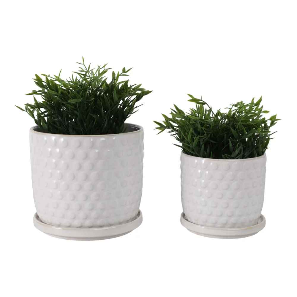 WINTONLAND SET OF 2 WHITE PLANTER 7 (IN)