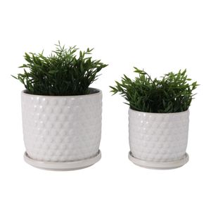 WINTONLAND SET OF 2 WHITE PLANTER 7 (IN) 3