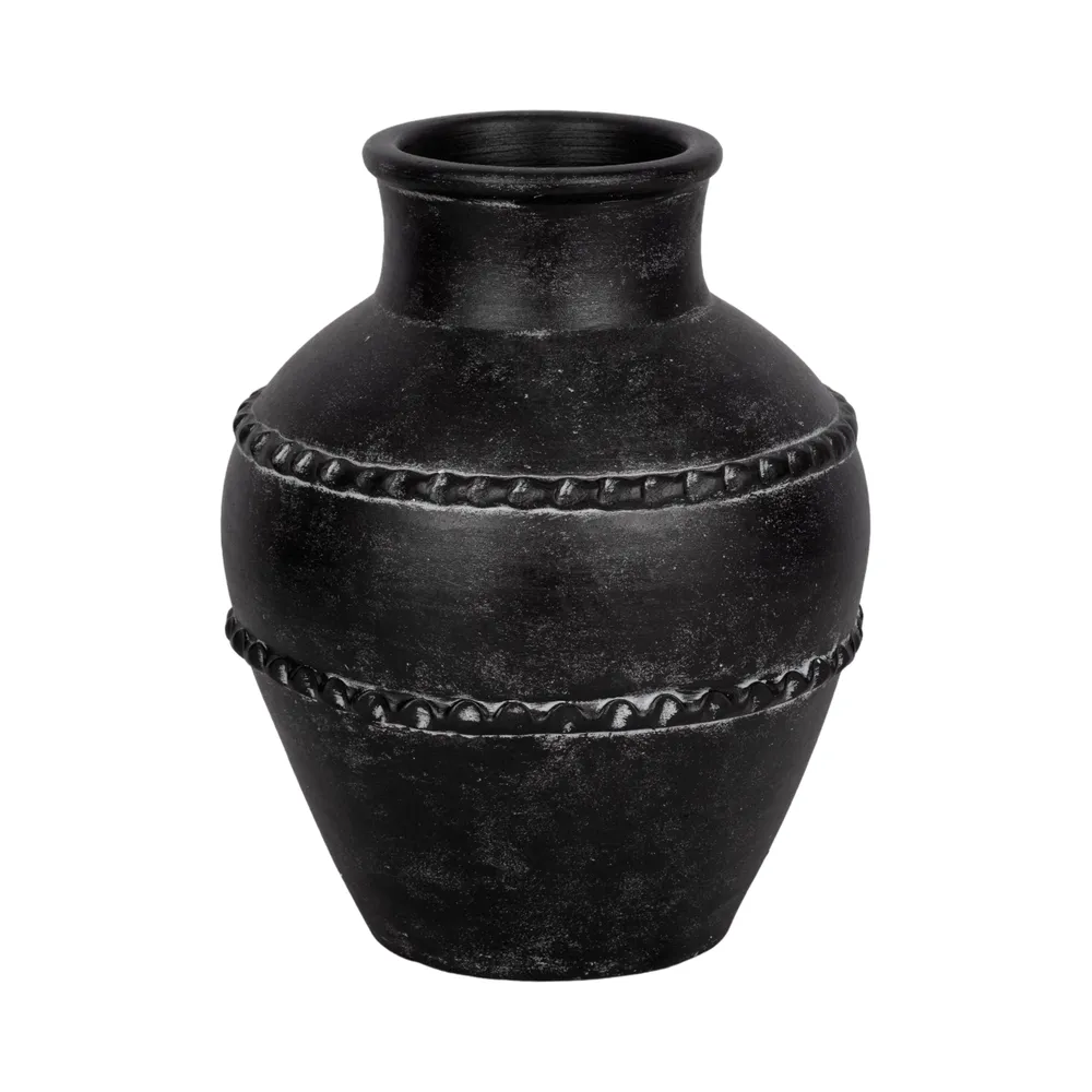 ROSEBEACH BLACK VASE 12 (IN)