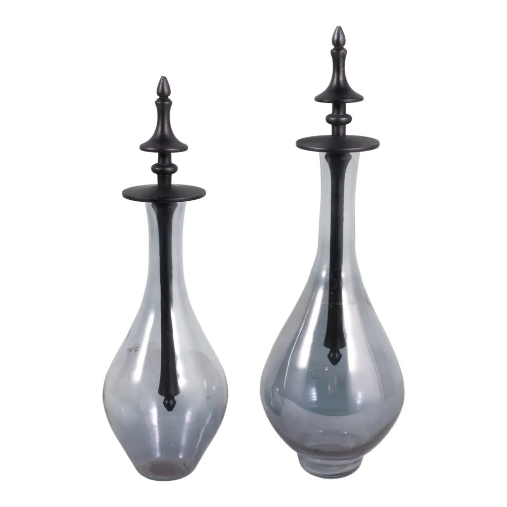 RUBYLAND SET OF 2 GRAY JARS 18 (IN)