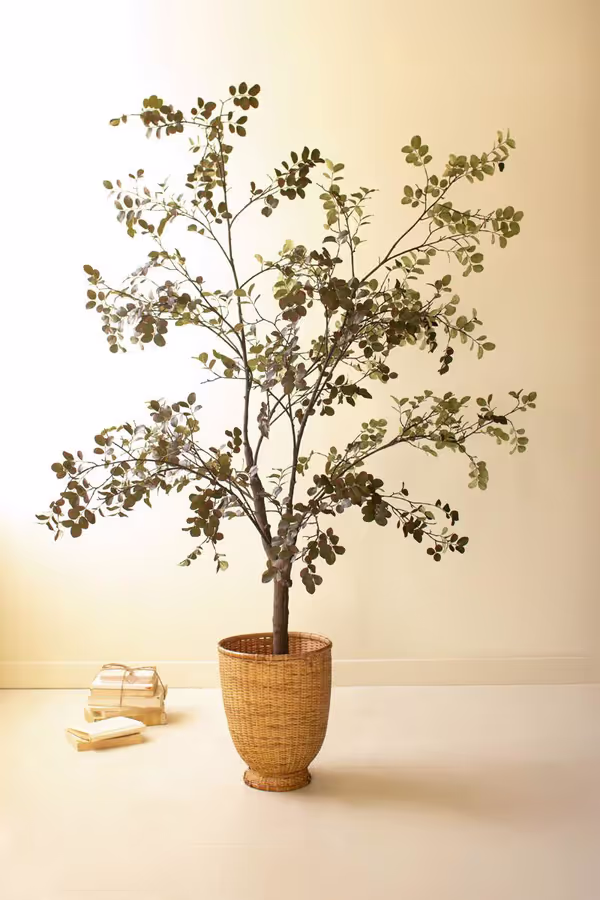 Artificial Crepe Myrtle Tree in a Black Plastic Pot