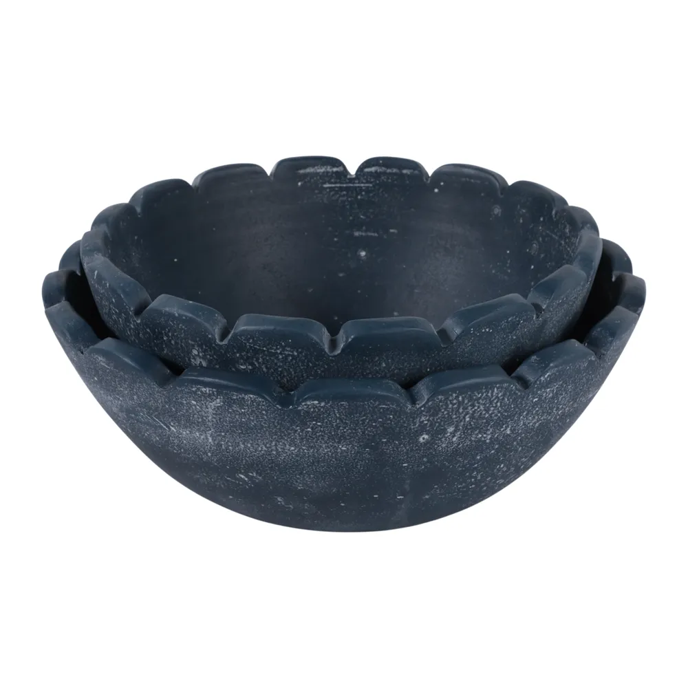 BAKERMORE SET OF 2 BLUE BOWLS 5 (IN)