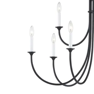 Meadowview 36'' Wide 9-Light Chandelier - Matte Black 5
