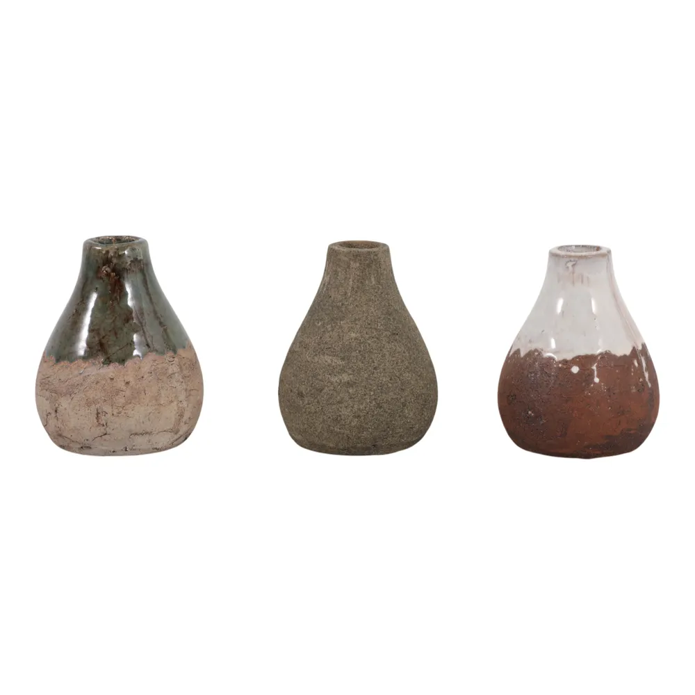 ROSEGROVE SET OF 3 IVORY VASES 5 (IN)