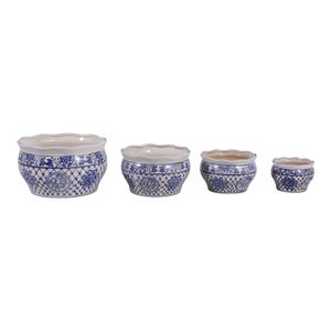 ELTONVIEW SET OF 4 BLUE PLANTER 8 (IN) 7
