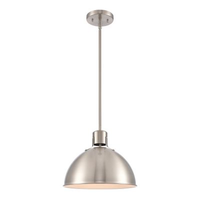 Zayne 12″ Wide 1-Light Mini Pendant - Brushed Nickel