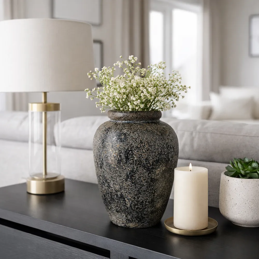 WILSONMOOR BLACK VASE 12 (IN)