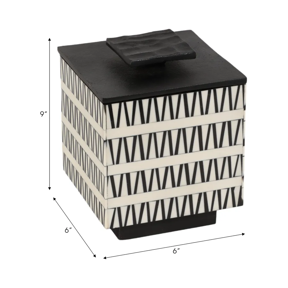 TANNERWIND SET OF 2 BLACK BOXES 9 (IN)