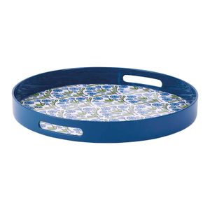Blaire Blue  Round Lacquer Serving Tray 5