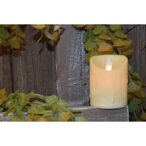 Cream Drip Timered Moving Flame Votive 2x3in 1