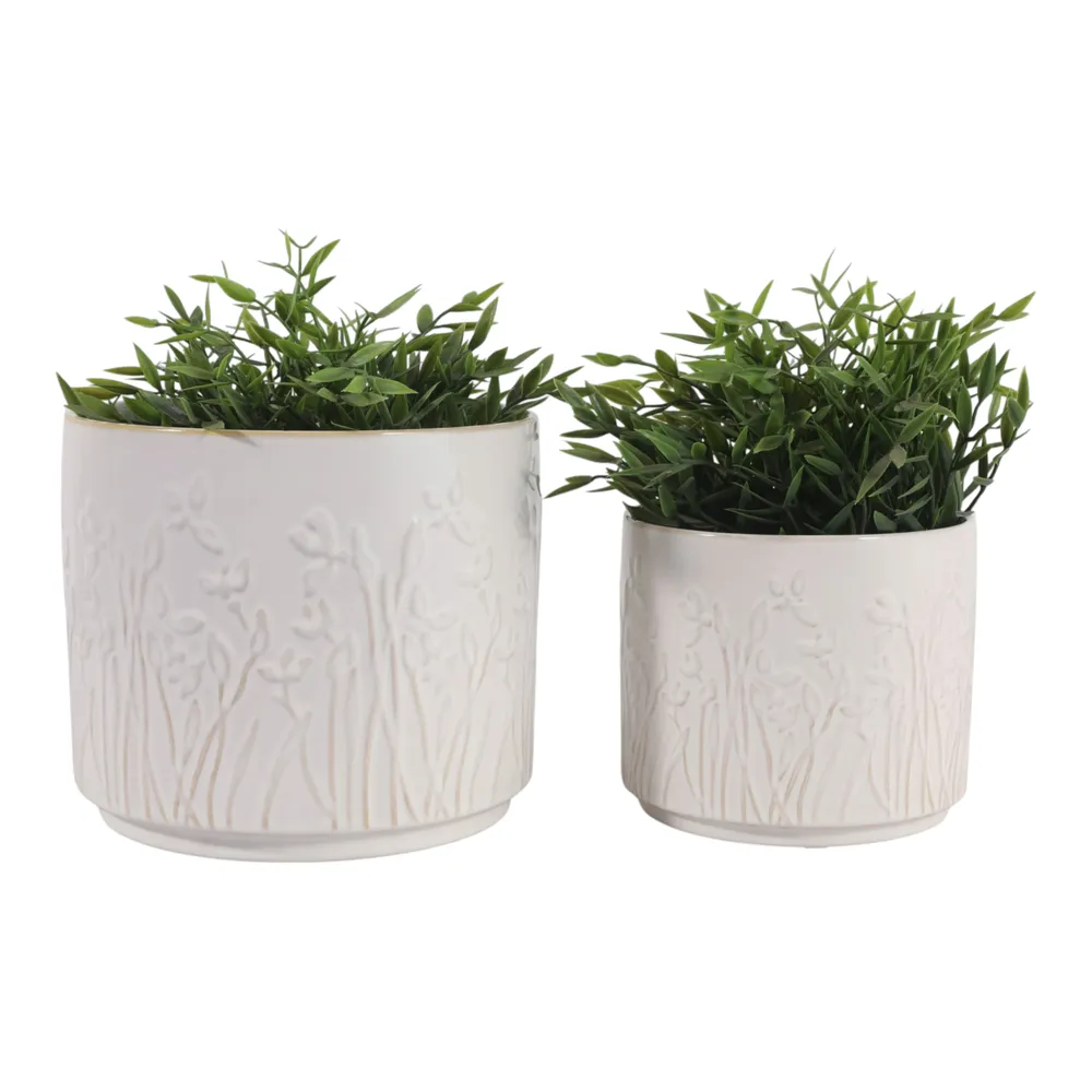 DANEBY SET OF 2 IVORY PLANTER 7 (IN)
