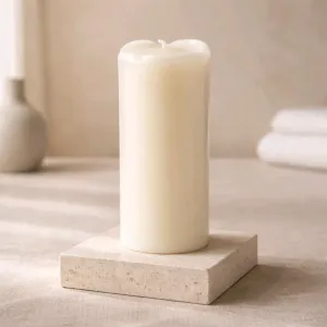 Cream Drip LED Candle 2in by 7in 1