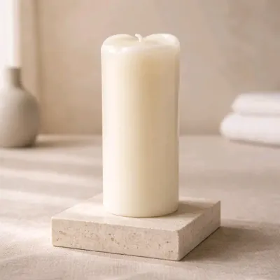 Cream Drip LED Candle 2in by 7in