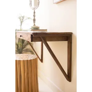 Reclaimed Wood Wall Desk with Drawer 3