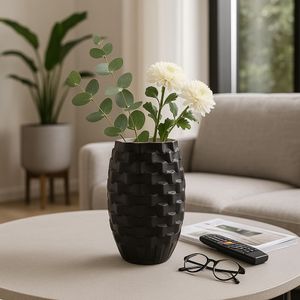 OLIVERSTONE BLACK VASE 13 (IN) 10