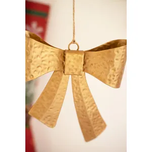 Antique Gold Metal Bow Ornament 2