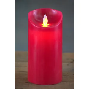 Red Non Drip Moving Flame LED Candle 3in by 6in 2