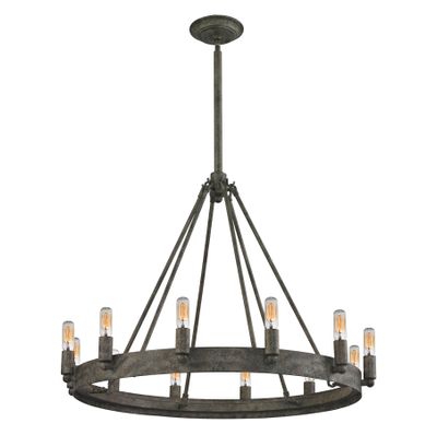 Lewisburg 27″ Wide 12-Light Chandelier - Malted Rust