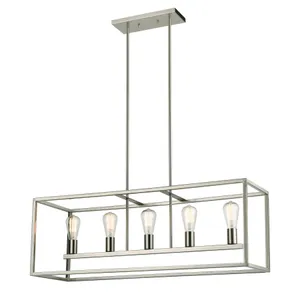 Williamsport 37'' Wide 5-Light Linear Chandelier - Brushed Nickel 1
