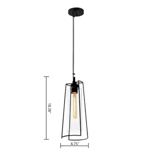 Cere 6.75'' Wide Outdoor Pendant - Matte Black 2