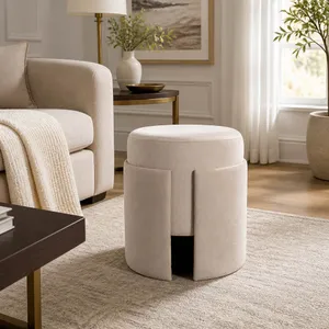 HADLEYTON IVORY OTTOMAN 18 (IN) 11