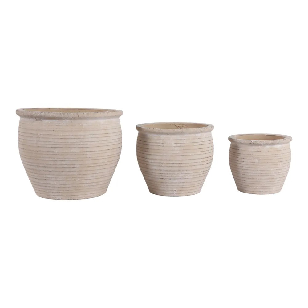 LUTHERHOLM SET OF 3 BROWN PLANTER 8 (IN)