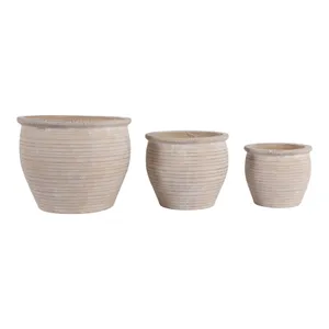 LUTHERHOLM SET OF 3 BROWN PLANTER 8 (IN) 4