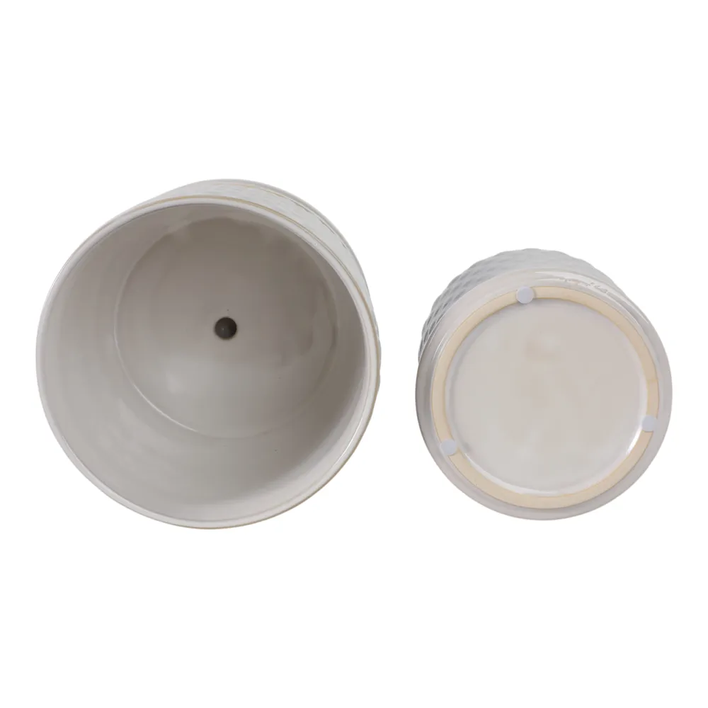 WINTONLAND SET OF 2 WHITE PLANTER 7 (IN)