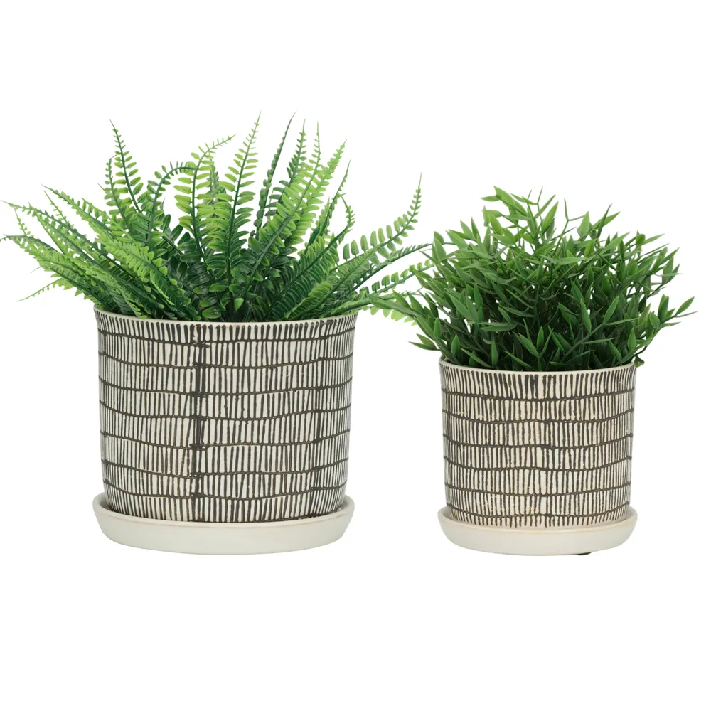 HOUSTONLAKE SET OF 2 IVORY PLANTER 7 (IN)