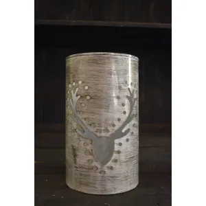 Deer Head Cutout Iron Container 6x10in 3