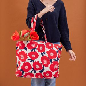 Poppies Little Shopper Canvas Tote Bag 4