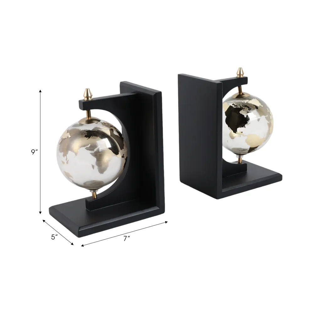 CULLENMORE SET OF 2 BLACK BOOKENDS 9 (IN)