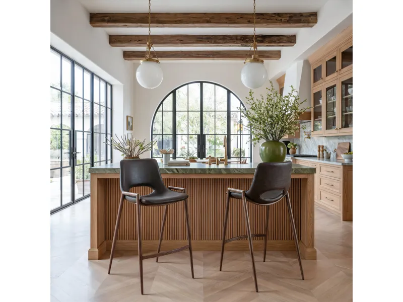 Desi Counter Stool Black & Walnut 2