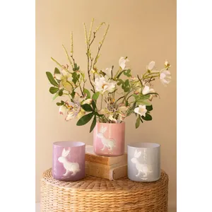 Set of 3 Colored Glass Bunny Vases 1