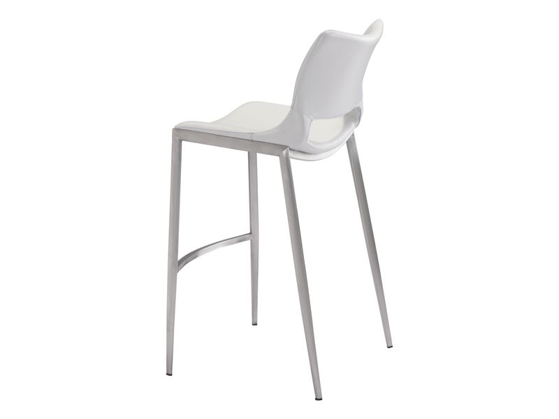 Ace Barstool White & Silver 6