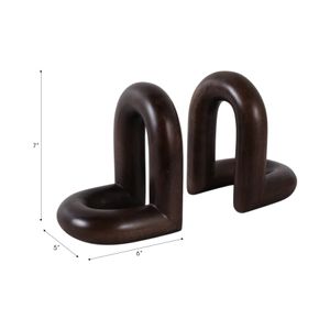 TRUEPORT SET OF 2 BROWN BOOKENDS 8 (IN) 8