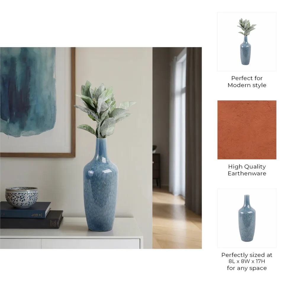 HENLEYSHAW TEAL VASE 17 (IN)