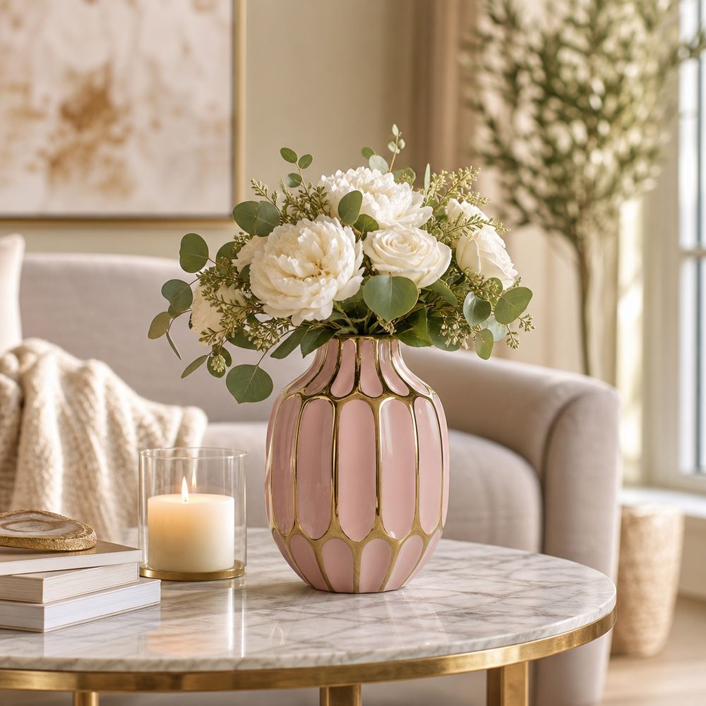 CALVINHAM PINK VASE 8 (IN)