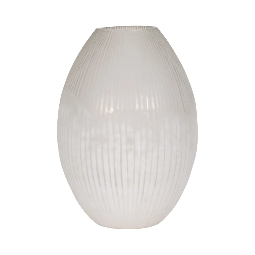 ADLERGROVE WHITE GLASS VASE 18 (IN)