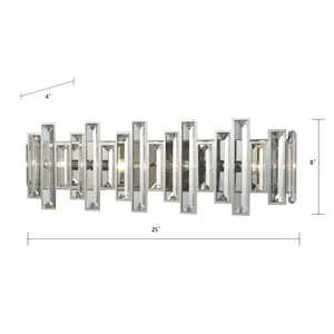 Crystal Heights 25'' Wide 4-Light Vanity Light - Polished Chrome 2