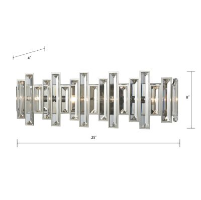 Crystal Heights 25'' Wide 4-Light Vanity Light - Polished Chrome