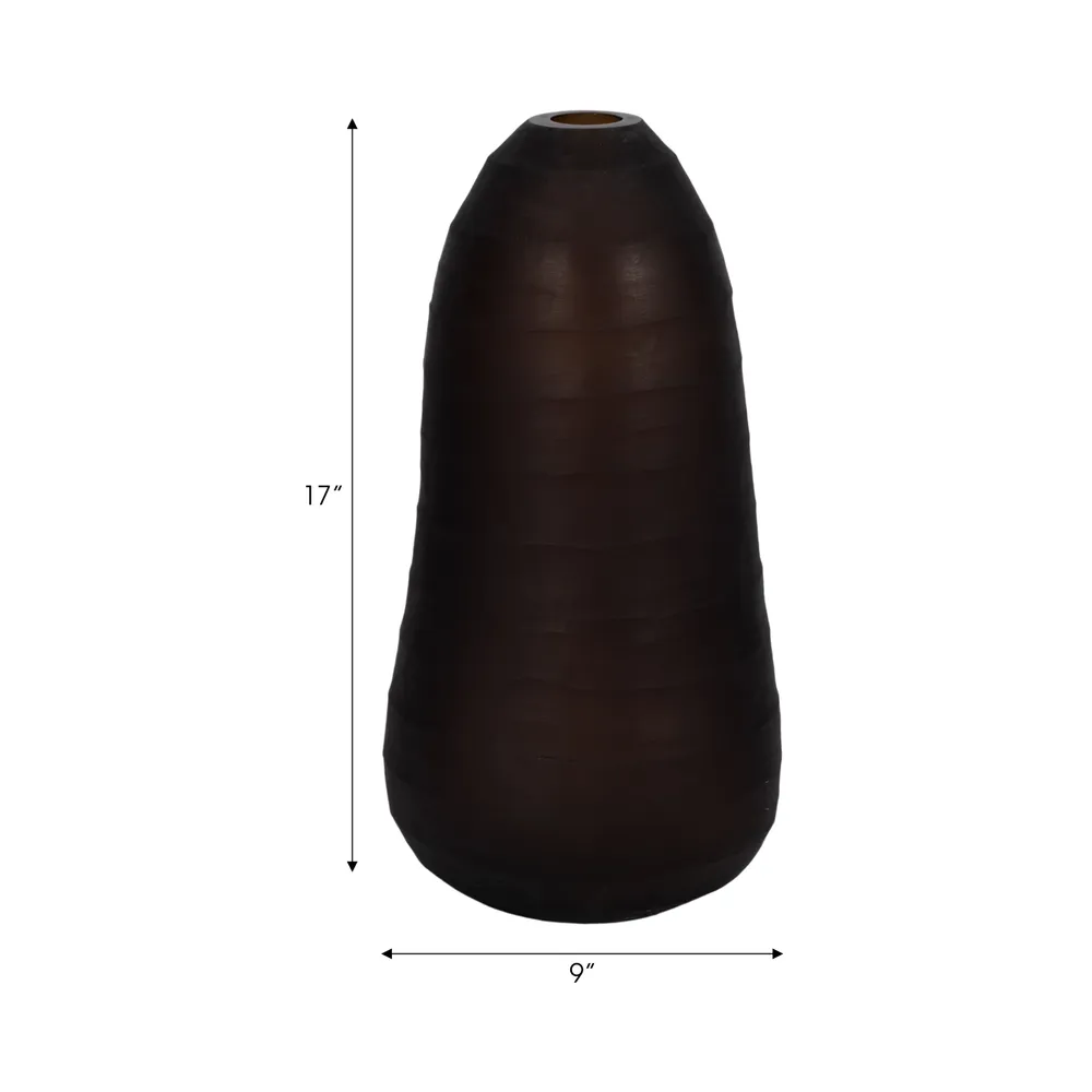 OWENWELL BROWN GLASS VASE 17 (IN)