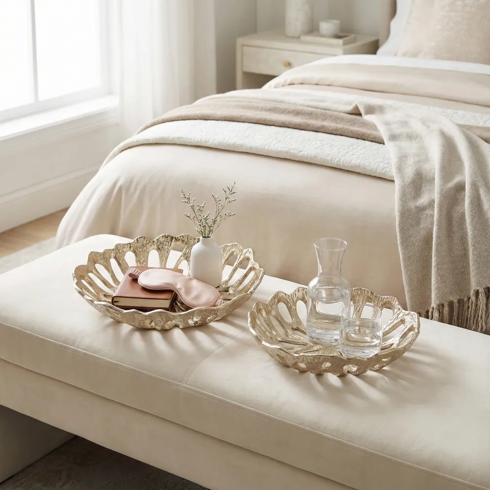 PEYTONWOOD SET OF 2 GOLD BOWLS 3 (IN)