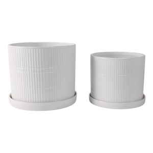 GRAHAMMILL SET OF 2 WHITE PLANTER 10 (IN) 5