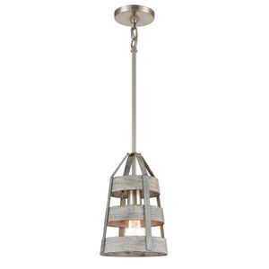 Brigantine 7'' Wide 1-Light Mini Pendant - Weathered Driftwood 1
