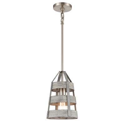 Brigantine 7″ Wide 1-Light Mini Pendant - Weathered Driftwood