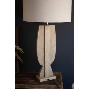 Wooden Face Table Lamp with Shade 4