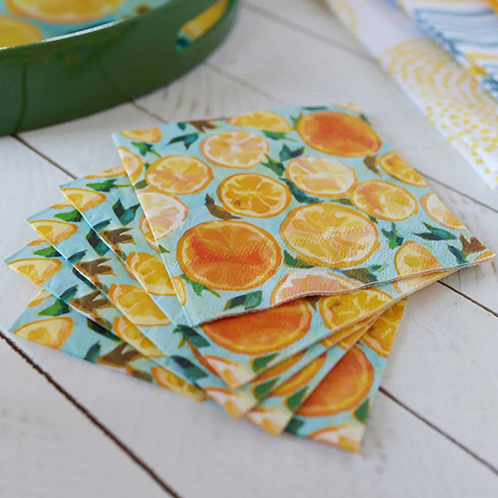 Lemon Slices Paper Cocktail Napkins (Pack of 25)