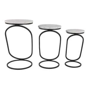 BENTONHAM SET OF 3 WHITE PLANT STANDS 21 (IN) 4