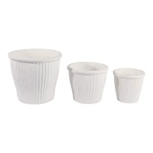 DREW SET OF 3 WHITE PLANTER 13 (IN) 5